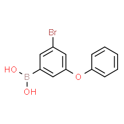(3-溴-5-苯氧基苯基)硼酸结构式