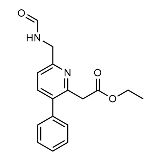 Ethyl 2-[6-(formamidomethyl)-3-phenyl-2-pyridyl]acetate Structure