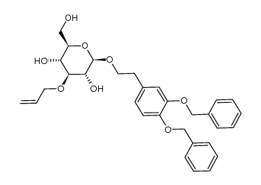 3,4-di(benzyloxy)phenethyl 3-O-allyl-β-D-glucopyranoside结构式