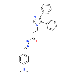 N'-[4-(dimethylamino)benzylidene]-3-(4,5-diphenyl-1H-imidazol-1-yl)propanohydrazide结构式