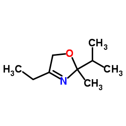 Oxazole, 4-ethyl-2,5-dihydro-2-methyl-2-(1-methylethyl)- (9CI) structure