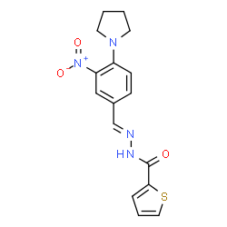 N'-([3-NITRO-4-(1-PYRROLIDINYL)PHENYL]METHYLENE)-2-THIOPHENECARBOHYDRAZIDE Structure