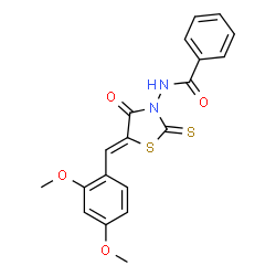 N-[(5Z)-5-(2,4-Dimethoxybenzylidene)-4-oxo-2-thioxo-1,3-thiazolidin-3-yl]benzamide结构式