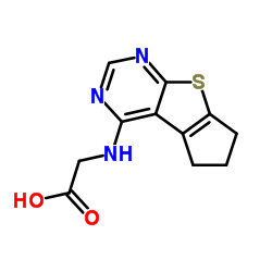 N-(6,7-Dihydro-5H-cyclopenta[4,5]thieno[2,3-d]pyrimidin-4-yl)glycine结构式