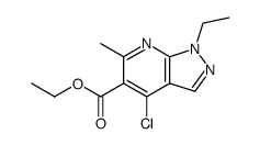 4-chloro-1-ethyl-6-methyl-1H-pyrazolo[3,4-b]pyridine-5-carboxylic acid ethyl ester结构式