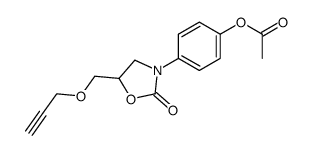 3-(4-acetoxy-phenyl)-5-prop-2-ynyloxymethyl-oxazolidin-2-one Structure