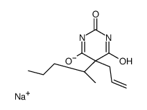 Sodium 5-allyl-4,6-dioxo-5-[(2R)-2-pentanyl]-1,4,5,6-tetrahydro-2 -pyrimidinolate Structure