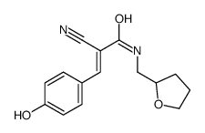 (E)-2-cyano-3-(4-hydroxyphenyl)-N-(oxolan-2-ylmethyl)prop-2-enamide结构式