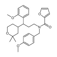 N-[3-(2,2-dimethyloxan-4-yl)-3-(2-methoxyphenyl)propyl]-N-[(4-methoxyphenyl)methyl]furan-2-carboxamide结构式