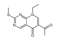 6-acetyl-8-ethyl-2-methylsulfanylpyrido[2,3-d]pyrimidin-5-one结构式