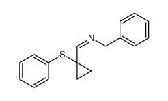 N-benzyl-1-(1-phenylsulfanylcyclopropyl)methanimine Structure