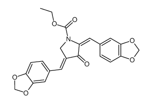 2,4-bis-benzo[1,3]dioxol-5-ylmethylene-3-oxo-pyrrolidine-1-carboxylic acid ethyl ester结构式