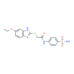 2-[(5-ethoxy-1H-benzimidazol-2-yl)sulfanyl]-N-(4-sulfamoylphenyl)acetamide structure