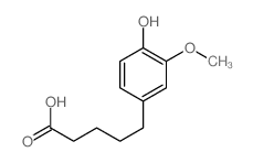 Benzenepentanoicacid, 4-hydroxy-3-methoxy- Structure