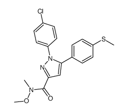 (1-(4-chlorophenyl)-5-(4-methylthiophenyl)pyrazol-3-yl)-N-methoxy-N-methylcarboxamide结构式
