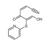 6-hydroxy-4-oxo-5-pyridin-2-ylsulfanylhexa-2,5-dienenitrile结构式