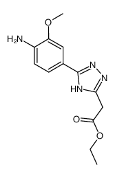 (5-(4-amino-3-methoxy-phenyl)-4H-[1,2,4]triazol-3-yl)-acetic acid ethyl ester Structure