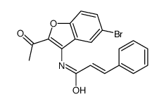 N-(2-acetyl-5-bromo-1-benzofuran-3-yl)-3-phenylprop-2-enamide结构式