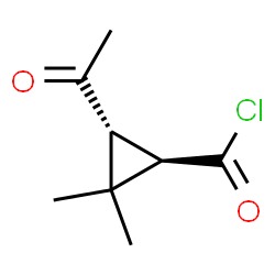 Cyclopropanecarbonyl chloride, 3-acetyl-2,2-dimethyl-, trans- (9CI) structure