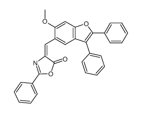 4-[(2',3'-diphenyl-6'-methoxy-5'-benzofuranyl)methylene]-2-phenyloxazolin-5-one Structure