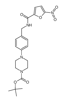 4-(4-{[(5-nitro-furan-2-carbonyl)-amino]-methyl}-phenyl)-piperzine-1-carboxylic acid ter-butyl ester结构式