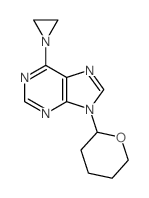 6-aziridin-1-yl-9-(oxan-2-yl)purine结构式