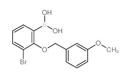 3-溴-2-(3’-甲氧基苄氧基)苯基硼酸结构式