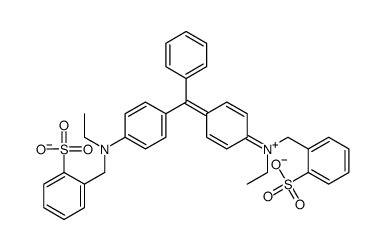 hydrogen (ethyl)[4-[α-[4-[ethyl(sulphonatobenzyl)amino]phenyl]benzylidene]cyclohexa-2,5-dien-1-ylidene](sulphonatobenzyl)ammonium structure