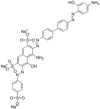 4-amino-3-[[4'-[(4-amino-2-hydroxyphenyl)azo][1,1'-biphenyl]-4-yl]azo]-5-hydroxy-6-[(4-sulphophenyl)azo]naphthalene-2,7-disulphonic acid, sodium salt结构式