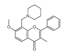 7-methoxy-3-methyl-2-phenyl-8-(piperidin-1-ylmethyl)chromen-4-one结构式