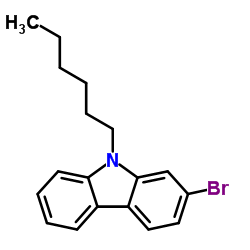 2-溴-9-己基-9H-咔唑结构式