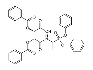 (2R,3R)-2,3-bis(benzoyloxy)-4-((1-(diphenoxyphosphoryl)ethyl)amino)-4-oxobutanoic acid Structure