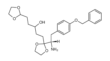 2-<1(S)-amino-2-<4-(benzyloxy)phenyl>ethyl>-2-<5-(1,3-dioxolan-2-yl)-3-hydroxypentyl>-1,3-dioxolane结构式