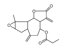 Oxireno[2,3]azuleno[4,5-b]furan-2(3H)-one, decahydro-8a-methyl-3,6-bis(methylene)-4-(1-oxopropoxy) Structure