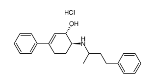 6-(1-methyl-3-phenylpropyl)amino-3-phenylcyclohex-2-enol hydrochloride结构式