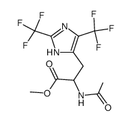 2-Acetylamino-3-(2,5-bis-trifluoromethyl-3H-imidazol-4-yl)-propionic acid methyl ester Structure