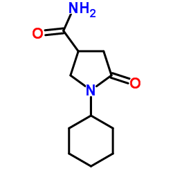 1-Cyclohexyl-5-oxo-3-pyrrolidinecarboxamide Structure