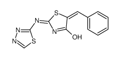 5-benzylidene-2-(1,3,4-thiadiazol-2-ylamino)-1,3-thiazol-4-one结构式