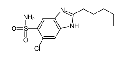 6-chloro-2-pentyl-3H-benzimidazole-5-sulfonamide结构式