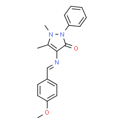 (E)-4-((4-methoxybenzylidene)amino)-1,5-dimethyl-2-phenyl-1,2-dihydro-3H-pyrazol-3-one结构式