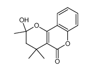 2-hydroxy-2,4,4-trimethyl-3,4-dihydro-2H,5H-pyrano[3,2-c]benzopyran-5-one Structure