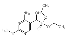 (4-amino-2-methylsulfanyl-pyrimidin-5-yl)-diethoxyphosphoryl-methanol结构式