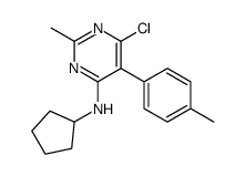 6-chloro-N-cyclopentyl-2-methyl-5-(4-methylphenyl)pyrimidin-4-amine Structure