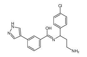 N-[3-amino-1-(4-chlorophenyl)propyl]-3-(1H-pyrazol-4-yl)benzamide结构式