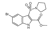 methyl 5-bromo-3-(pyrrolidin-1-ylsulfonyl)-1H-indole-2-carboxylate结构式