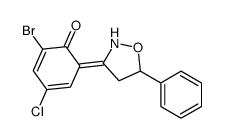 2-bromo-4-chloro-6-(5-phenyl-1,2-oxazolidin-3-ylidene)cyclohexa-2,4-dien-1-one结构式