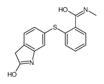 N-methyl-2-[(2-oxo-1,3-dihydroindol-6-yl)sulfanyl]benzamide结构式