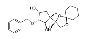 (1R,2R,3R,4S)-2-(benzyloxy)-4-[(2S)-1,4-dioxaspiro[4.5]dec-2-yl]cyclopentane-1,3-diol Structure