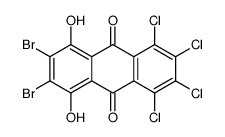 6,7-dibromo-1,2,3,4-tetrachloro-5,8-dihydroxyanthracene-9,10-dione Structure