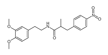 β-<4-Nitro-phenyl>-isobuttersaeure-homoveratrylamid Structure